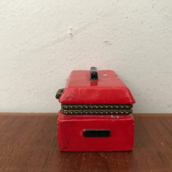 Vintage 1950's Red Toolbox Hinged Trinket Box With Saw Wrench Tools Charms Mini - Picture 7 of 9